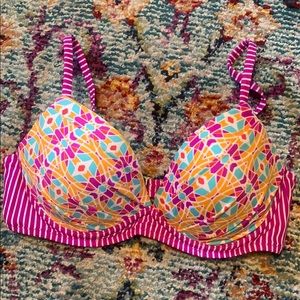 Purple bikini padded swim suit top